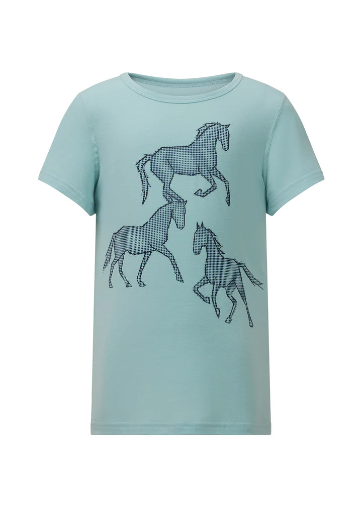 Kids Trinity Horse Tee Blue