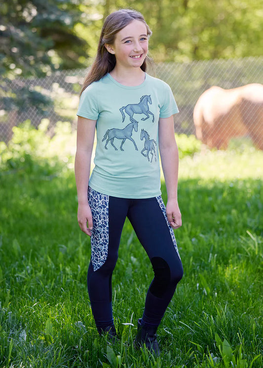 Kids Trinity Horse Tee Blue