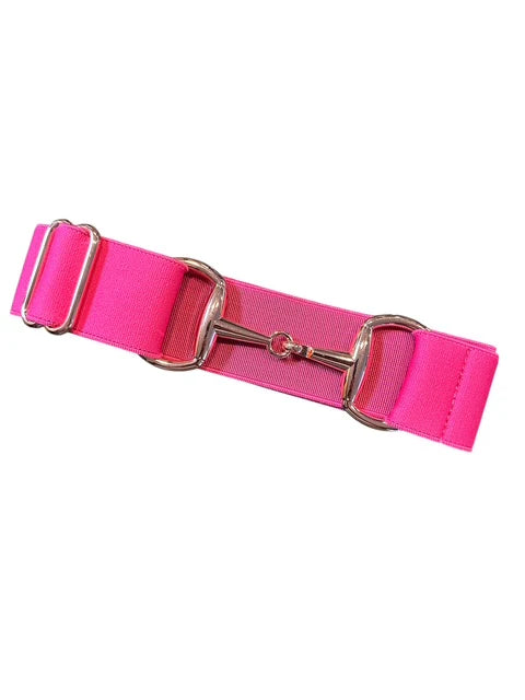 Adjustable Elastic Bit Belt - Hot Pink